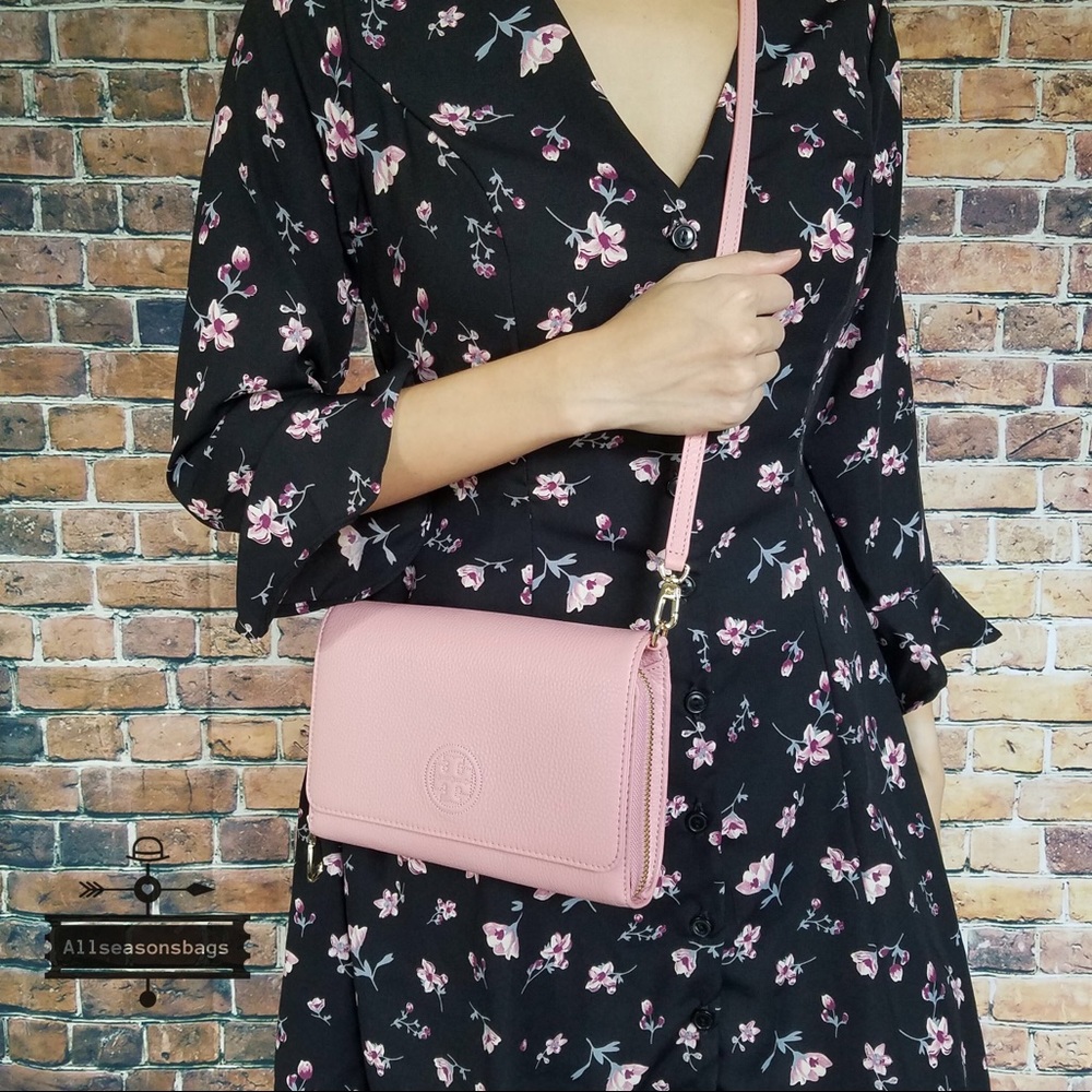 🔽 Tory Burch Bombe flat crossbody wallet cameo - Picture 4 of 8